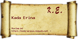 Kada Erina névjegykártya